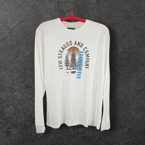 Levi's Large White‎ Long Sleeve T-Shirt Forest Graphic NWT